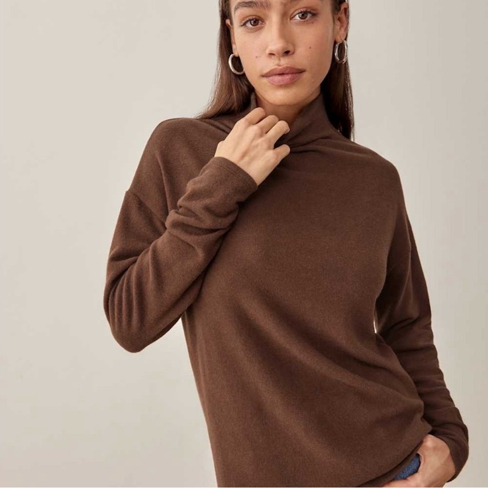 Reformation Brown Turtleneck Sweater